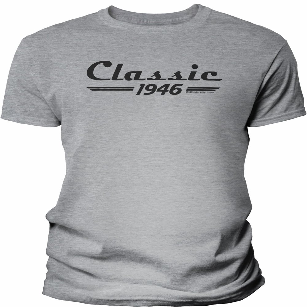 80th Birthday Gift Shirt for Men - Classic Retro 1946 - Sport Grey-2X
