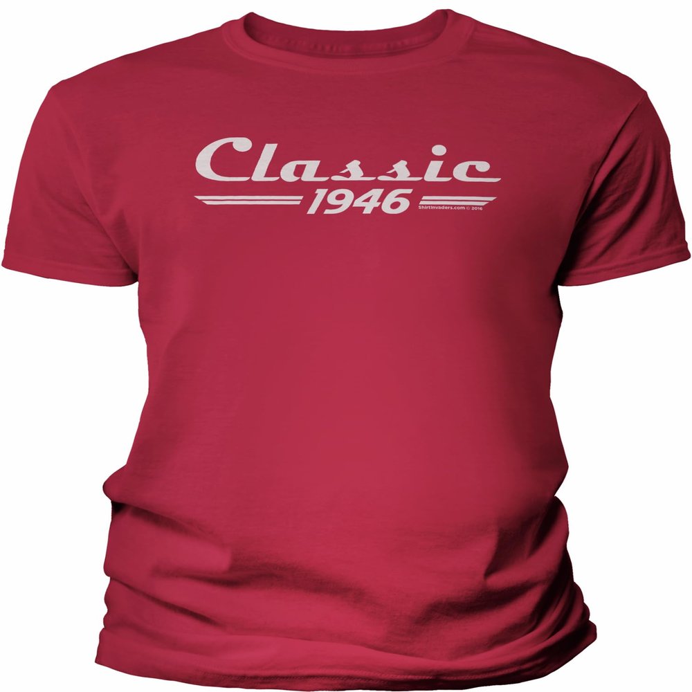 80th Birthday Gift Shirt for Men - Classic Retro 1946 - Red-2X