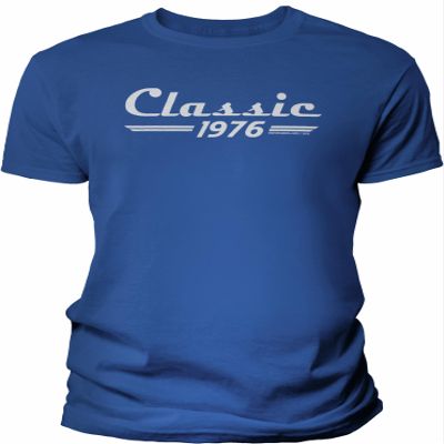 50th Birthday Gift Shirt for Men - Classic Retro 1976 - Royal-4X