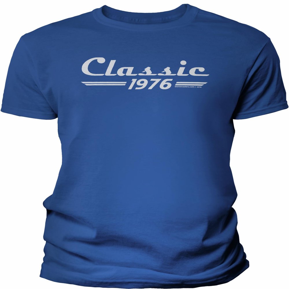50th Birthday Gift Shirt for Men - Classic Retro 1976 - Royal-4X