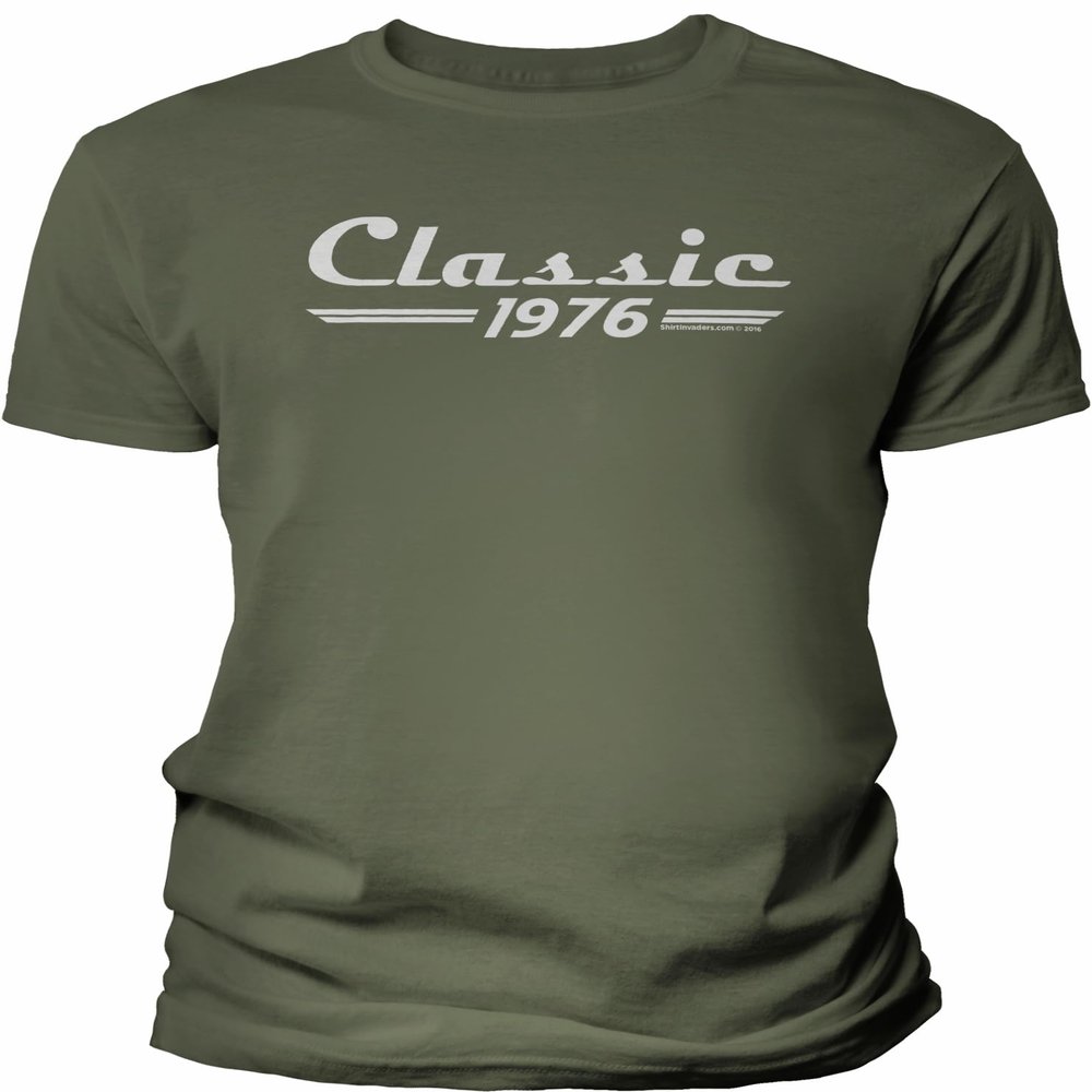 50th Birthday Gift Shirt for Men - Classic Retro 1976 - Military-4X