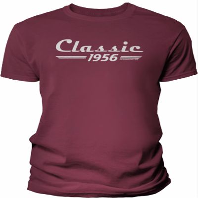 70th Birthday Gift Shirt for Men - Classic Retro 1956 - Maroon-4X