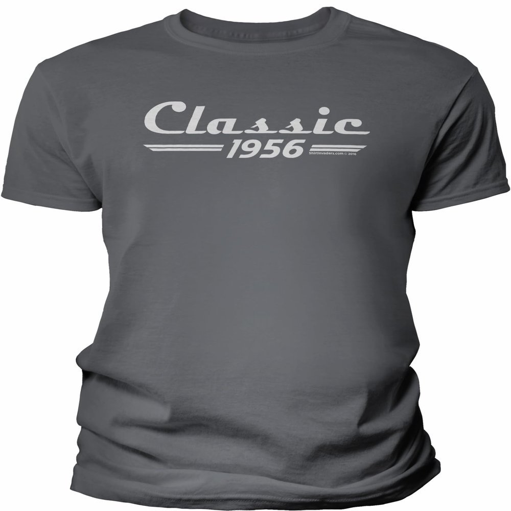 70th Birthday Gift Shirt for Men - Classic Retro 1956 - Charcoal-4X