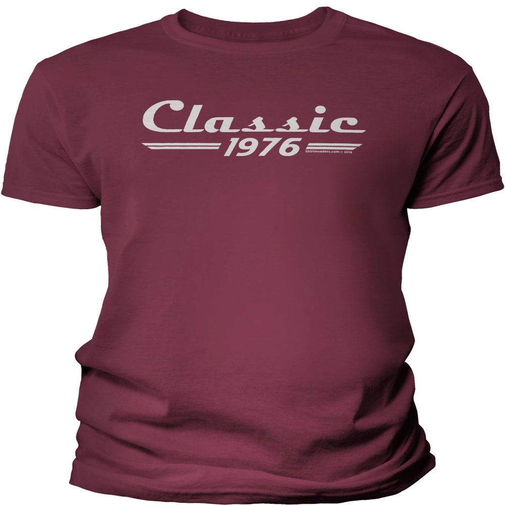 50th Birthday Gift Shirt for Men - Classic Retro 1976 - Maroon-4X