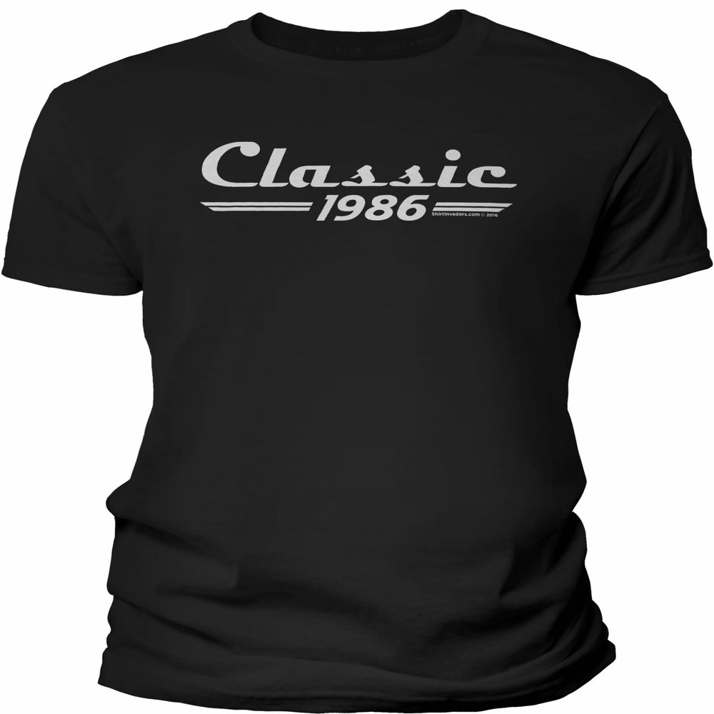 40th Birthday Gift Shirt for Men - Classic Retro 1986 - Black-4X