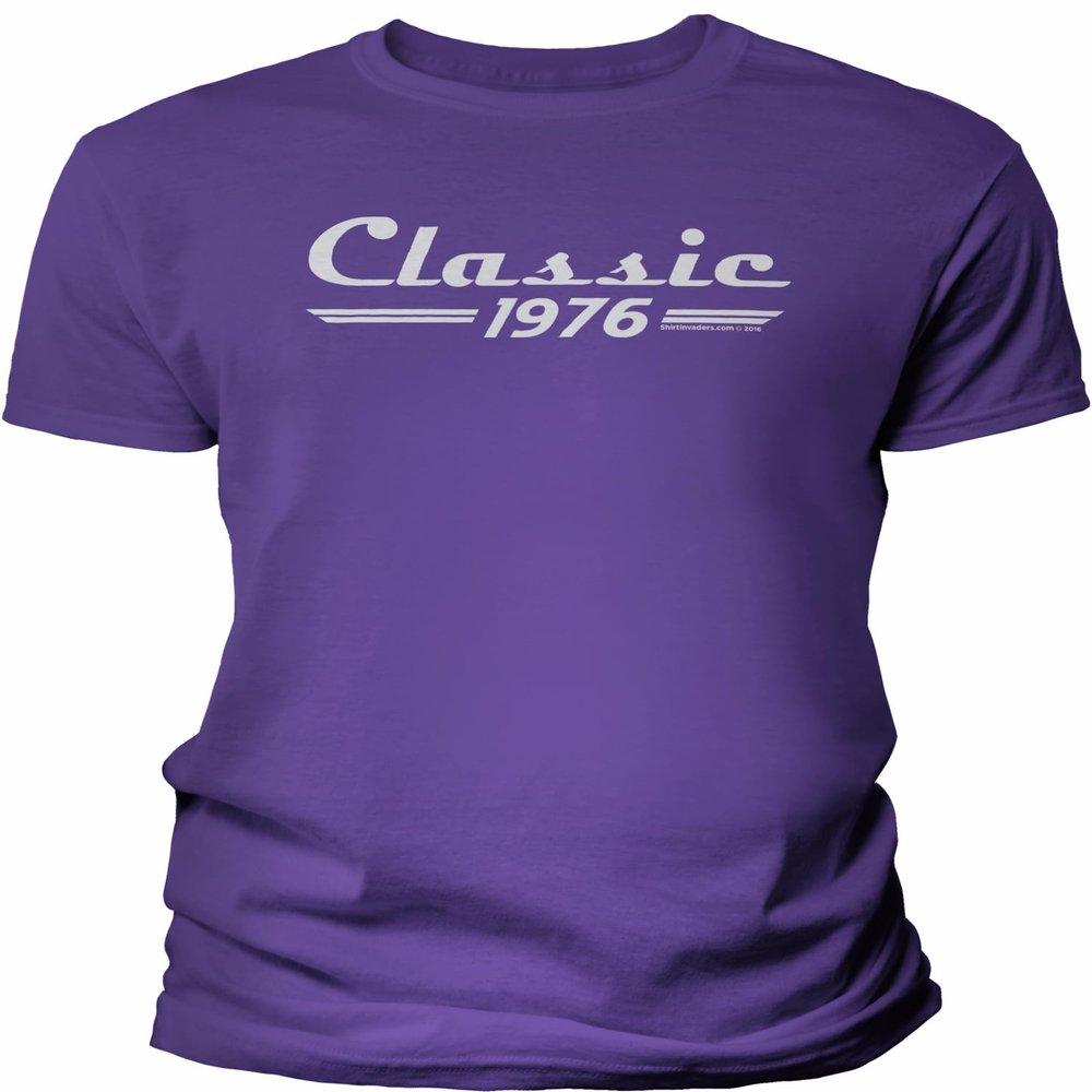 50th Birthday Gift Shirt for Men - Classic Retro 1976 - Purple-XL
