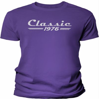 50th Birthday Gift Shirt for Men - Classic Retro 1976 - Purple-4X
