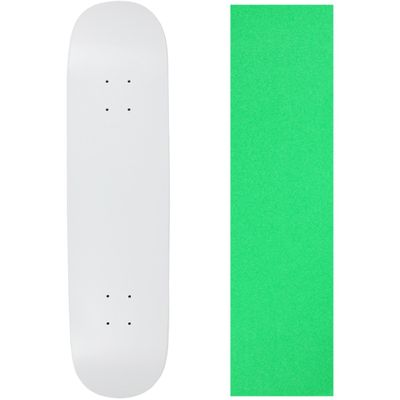Moose Skateboard Deck Blank Dipped White 8.5" Neon Green Grip