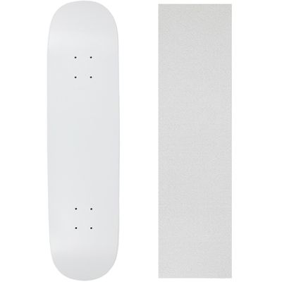 Moose Skateboard Deck Blank Dipped White 8.0" Clear Grip