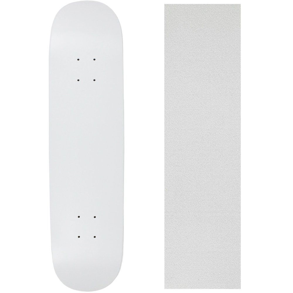 Moose Skateboard Deck Blank Dipped White 8.0" Clear Grip