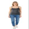 Emmalise Women's Basic Short Camisole Adjustable Strap Layering Cami Tank Top (2Pk White, Charcoal Grey, Medium) view 3