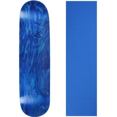 Moose Skateboard Deck Blank Stained Blue 8.25" Blue Grip