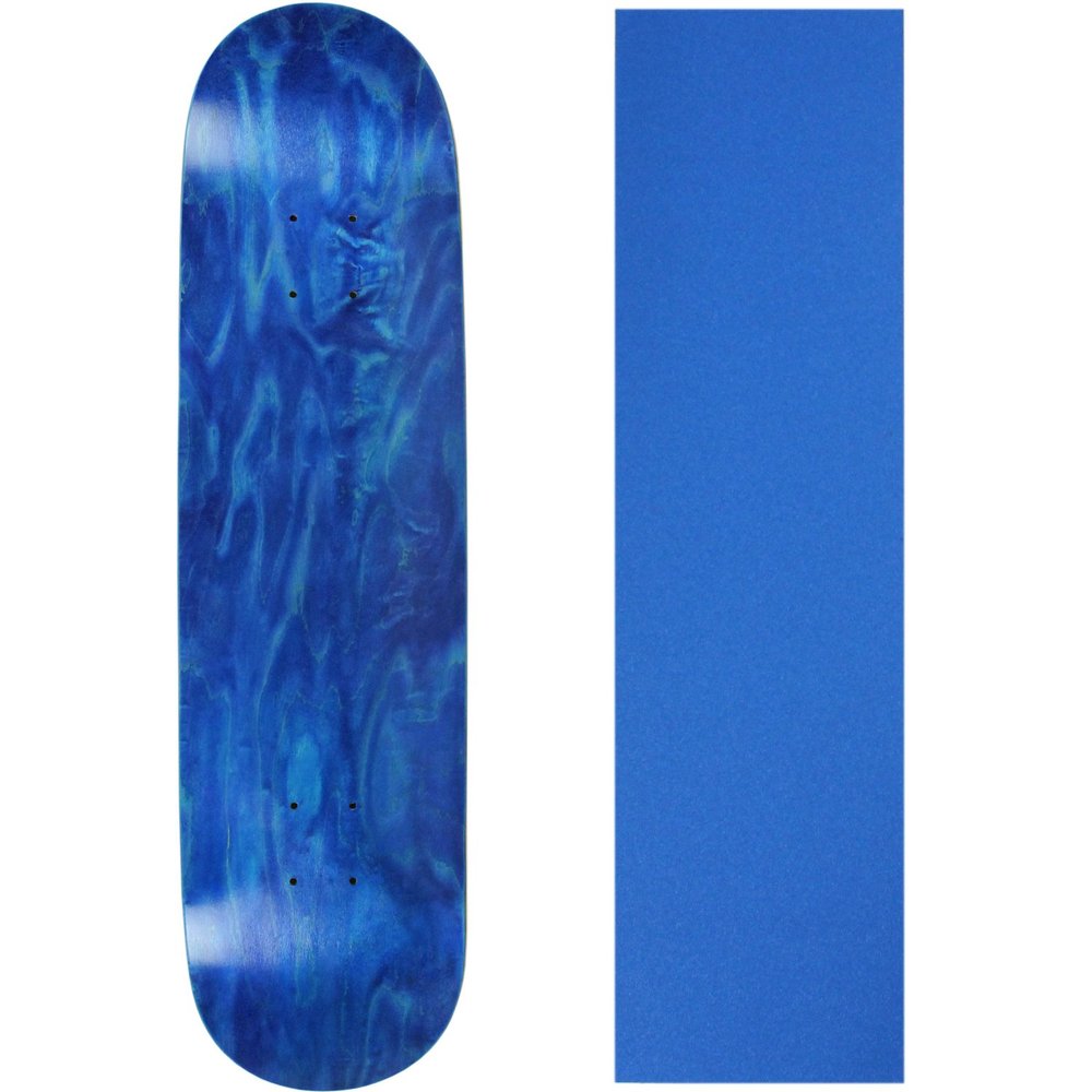 Moose Skateboard Deck Blank Stained Blue 8.25" Blue Grip