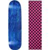 Moose Skateboard Deck Blank Stained Blue 8.25" Checker Pink Grip view 1