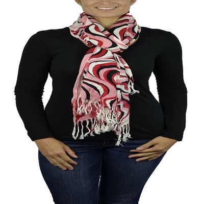 Belle Donne - Women's Soft Floral Pattern 70% Pashmina Laced Scarf Head Scarf for Women - Pink Scarfs for Women