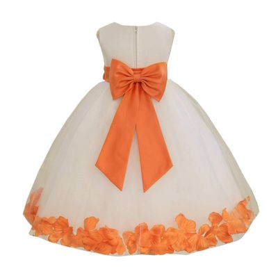 Wedding Rose Petals White Tulle Flower Petals Girl Toddler Gown Handmade 302T 16
