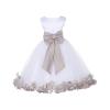 Wedding Rose Petals White Tulle Flower Petals Girl Toddler Gown Handmade 302T 14 view 1