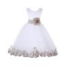 Wedding Rose Petals White Tulle Flower Petals Girl Toddler Gown Handmade 302T 14 view 2