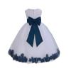 Wedding Rose Petals White Tulle Flower Petals Girl Toddler Gown Handmade 302T 6 view 1