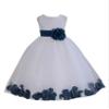 Wedding Rose Petals White Tulle Flower Petals Girl Toddler Gown Handmade 302T 6 view 2