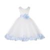 Wedding Rose Petals White Tulle Flower Petals Girl Toddler Gown Handmade 302T 10 view 2