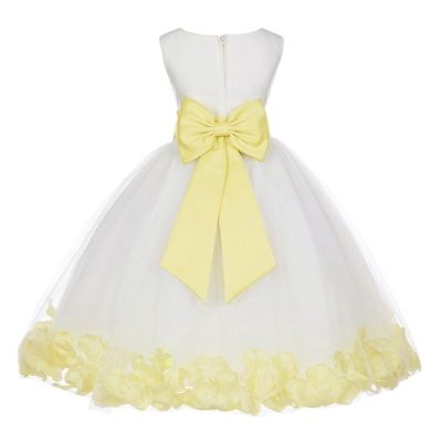 Wedding Rose Petals White Tulle Flower Petals Girl Toddler Gown Handmade 302T 8