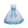 Wedding Rose Petals White Tulle Flower Petals Girl Toddler Gown Handmade 302T 12 view 1