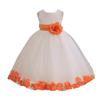 Wedding Rose Petals White Tulle Flower Petals Girl Toddler Gown Handmade 302T 4 view 2