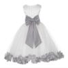 Wedding Rose Petals White Tulle Flower Petals Girl Toddler Gown Handmade 302T 10 view 1