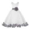 Wedding Rose Petals White Tulle Flower Petals Girl Toddler Gown Handmade 302T 10 view 2