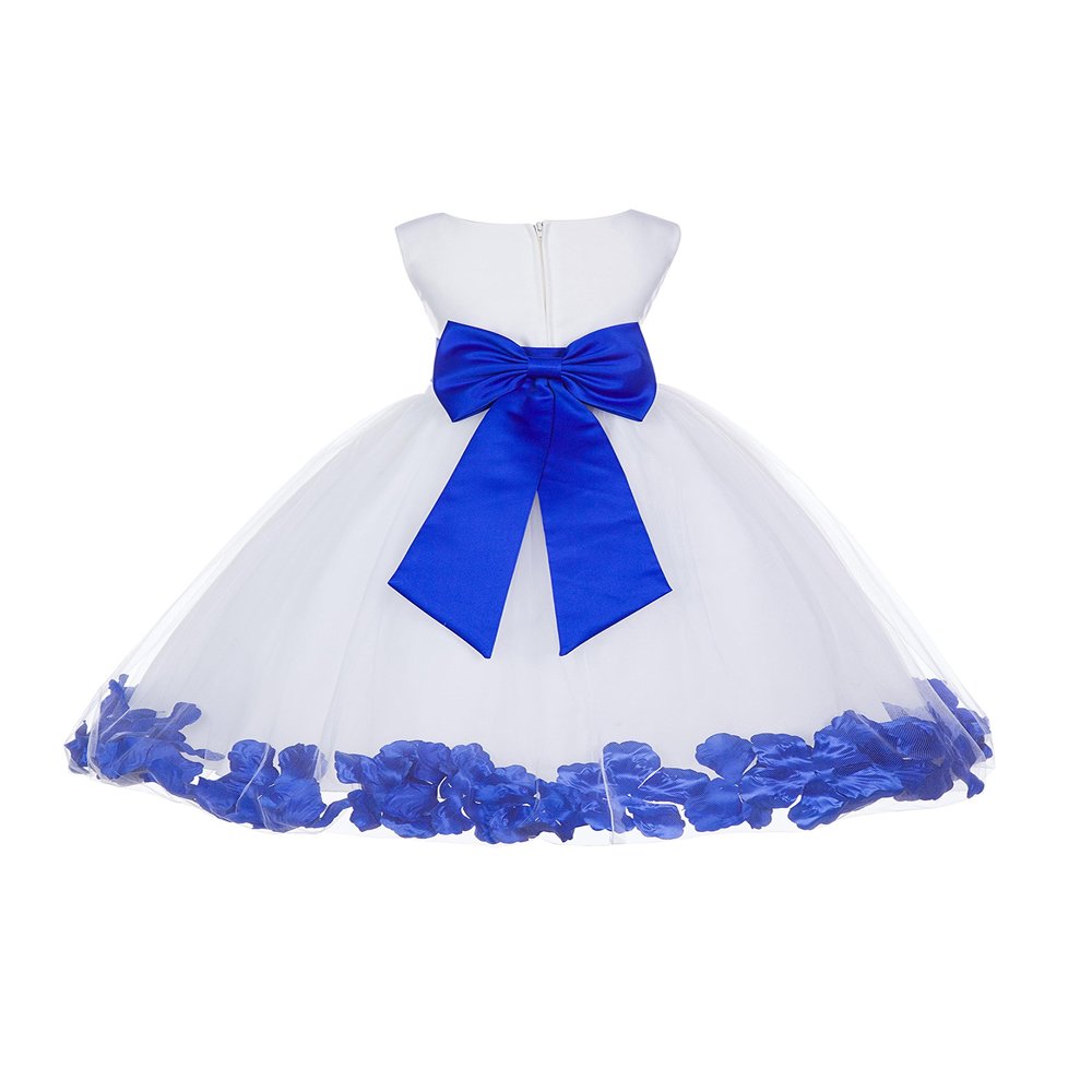 Wedding Rose Petals White Tulle Flower Petals Girl Toddler Gown Handmade 302T 6