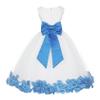 Wedding Rose Petals White Tulle Flower Petals Girl Toddler Gown Handmade 302T 6 view 1
