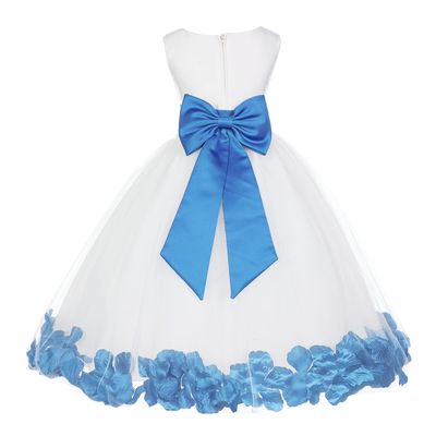 Wedding Rose Petals White Tulle Flower Petals Girl Toddler Gown Handmade 302T 10