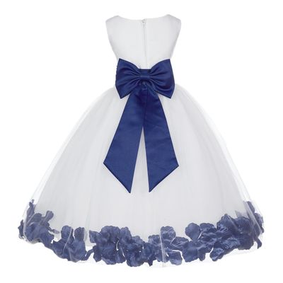 Wedding Rose Petals White Tulle Flower Petals Girl Toddler Gown Handmade 302T 16