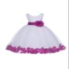 Wedding Rose Petals White Tulle Flower Petals Girl Toddler Gown Handmade 302T 4 view 2