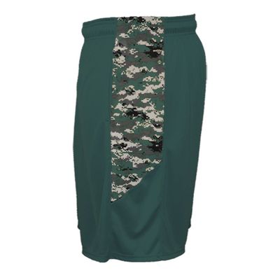 Badger Sport Youth Small Forest Green Digi-Camo Athletic Shorts with Pockets Wicking Performance Moisture Management