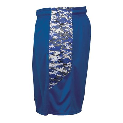 Badger Sport Youth Small Royal Blue Digi-Camo Athletic Shorts with Pockets Wicking Performance Moisture Management