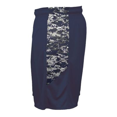 Badger Sport Youth XL Navy Blue Digi-Camo Athletic Shorts with Pockets Wicking Performance Moisture Management