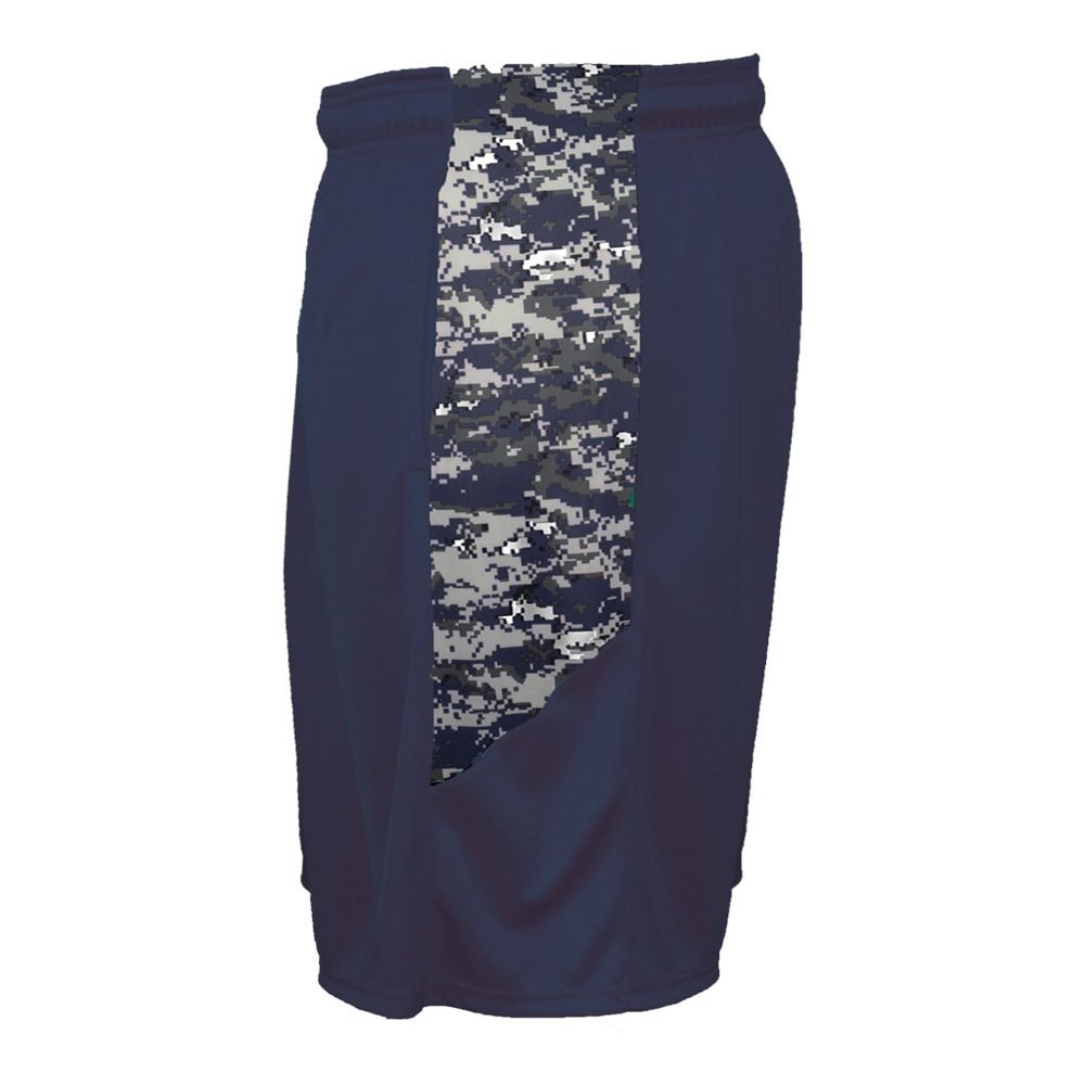 Badger Sport Youth XL Navy Blue Digi-Camo Athletic Shorts with Pockets Wicking Performance Moisture Management