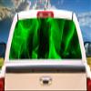 SignMission Green Flames Rear Window Graphic Truck View Thru Vinyl Decal Back view 1