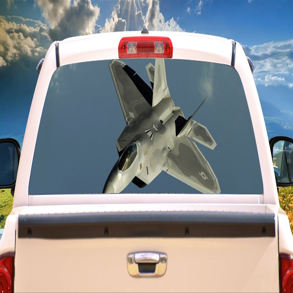 SignMission Fighter Jet Rear Window Graphic Truck View Thru Vinyl Decal Back