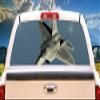 SignMission Fighter Jet Rear Window Graphic Truck View Thru Vinyl Decal Back view 1