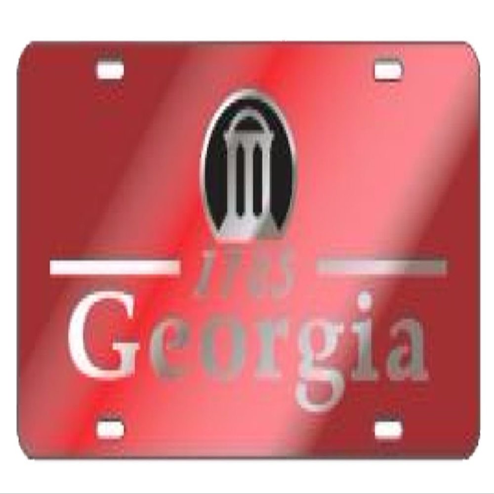 Craftique University of Georgia Bulldogs Laser Cut 1785 Car Tag-Red