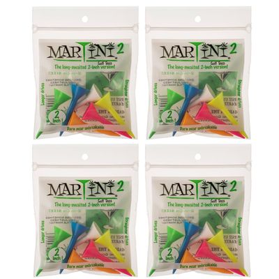 Martini Golf Tees 2" 4 Packs of Mixed - 24 Tees Total - Virtually Unbreakable
