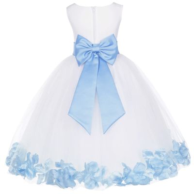 Wedding Pageant Rose Flower Petals Tulle Ivory Flower Girl Dress Toddler Recital 302T 14