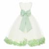 Wedding Pageant Rose Flower Petals Tulle Ivory Flower Girl Dress Toddler Recital 302T 12 view 1