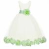 Wedding Pageant Rose Flower Petals Tulle Ivory Flower Girl Dress Toddler Recital 302T 12 view 2