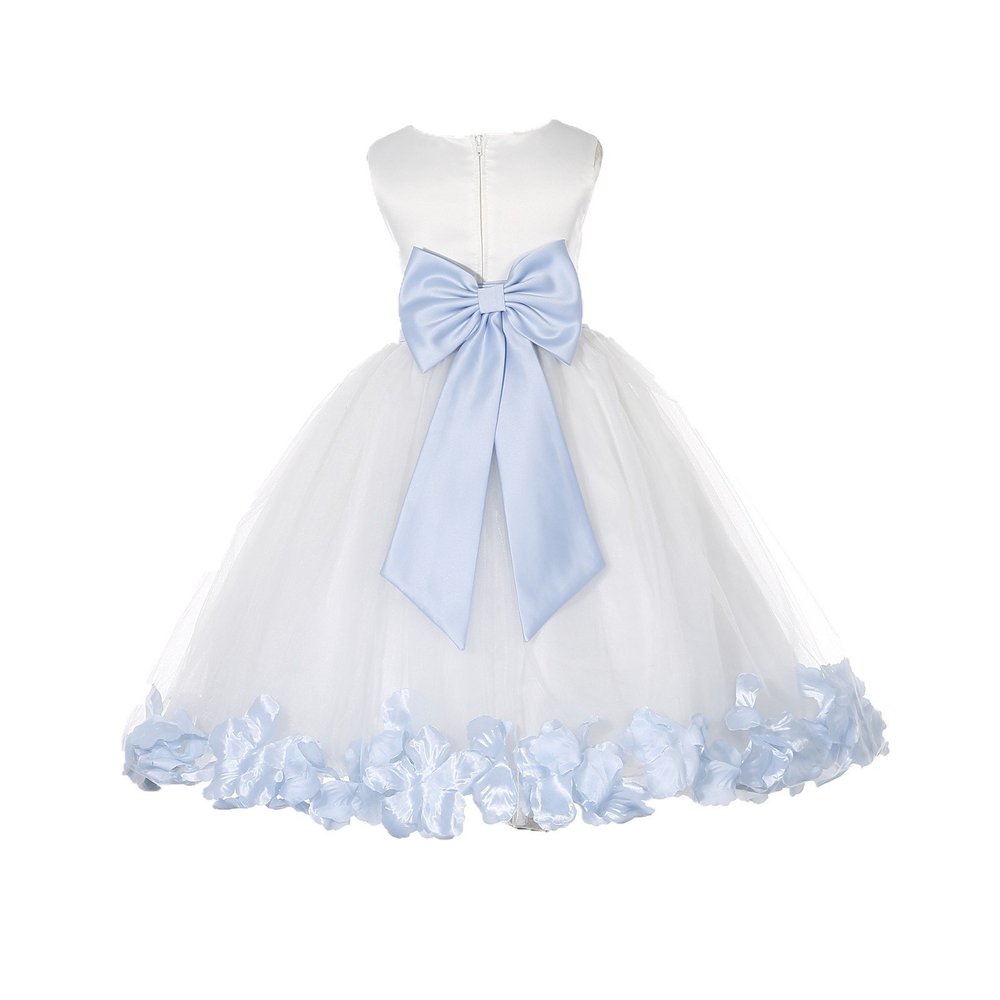Wedding Pageant Rose Flower Petals Tulle Ivory Flower Girl Dress Toddler Recital 302T 14