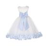 Wedding Pageant Rose Flower Petals Tulle Ivory Flower Girl Dress Toddler Recital 302T 14 view 1