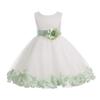 Wedding Pageant Rose Flower Petals Tulle Ivory Flower Girl Dress Toddler Recital 302T 14 view 1